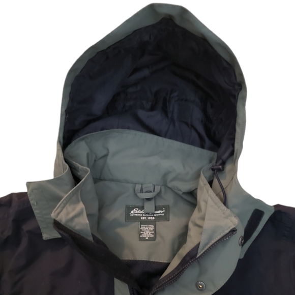 Eddie Bauer WeatherEdge Green Hooded Rain Parka Jacket Coat - Picture 3 of 8